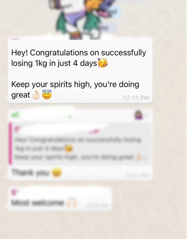 Successful weight loss of 1 Kg in just 4 days