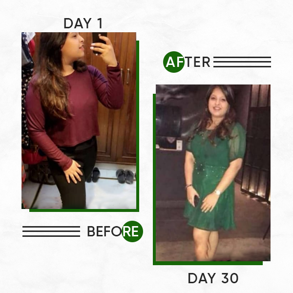 30 days weight loss transformation journey