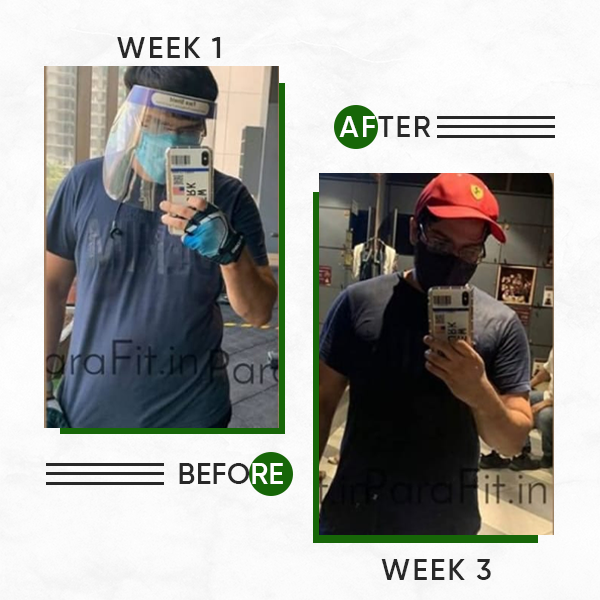 3 Weeks Weight loss journey - Before and After