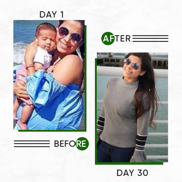 30 days Weight loss journey - Before and After